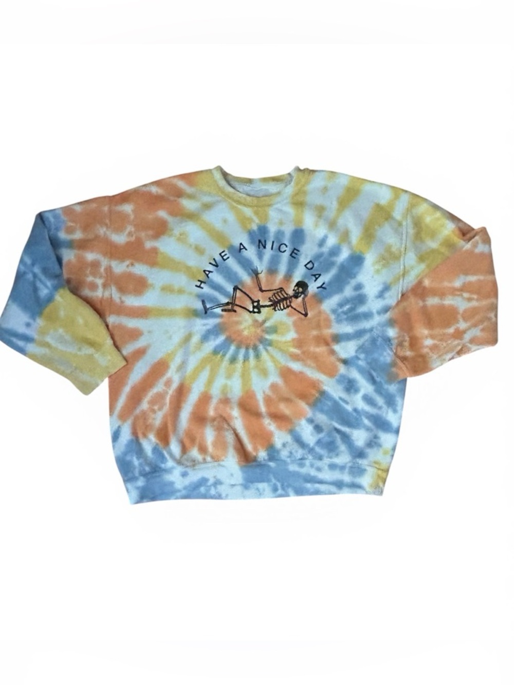 Urban Outfitters Tie-Dye 'Have A Nice Day' Crewneck Sweatshirt